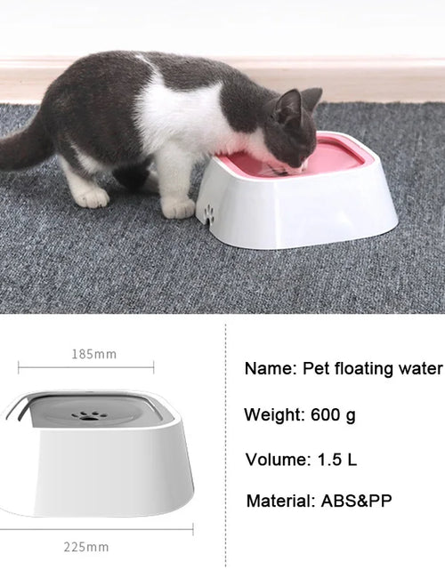 Load image into Gallery viewer, 1.5L Dog Drinking Water Bowls Floating Non-Wetting Mouth Cat Slow Anti-Overflow Water Feeding Dispenser Large Capacity
