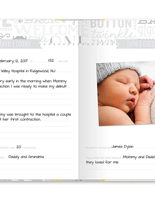 Load image into Gallery viewer, Little Blossoms by  0-5 Year Baby Memory Book with Ink Pad for Expecting Parents, Yellow
