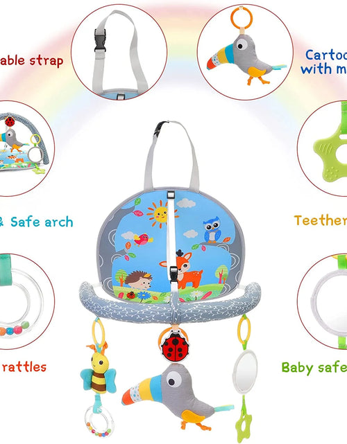 Load image into Gallery viewer, Infant Car Seat Toys for Babies 0-6 Months: Travel Baby Toy for Rear Car Seat, Adjustable Mobile Activity Arch with Music, Sensory Hanging Toy Fits Safety Car Seats, Crib, Stroller
