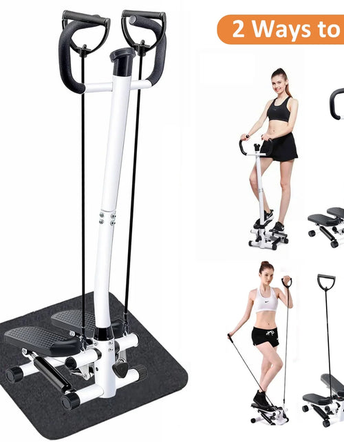 Load image into Gallery viewer, Steppers for Exercise, Mini Stair Stepper with Resistance Bands and Handlebar, 2 Ways to Use, Stair Climber Fitness Exercise Equipment for Full Body Training, 330 Lbs Weight Capacity
