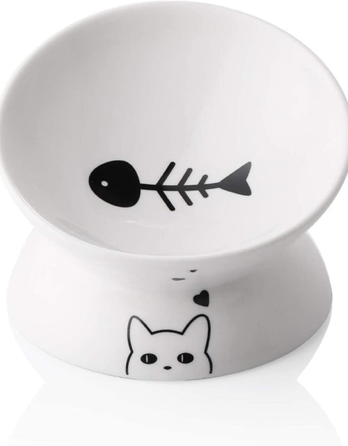 Load image into Gallery viewer, Raised Cat Bowl for Dry Wet Cat Food, Ceramic Elevated Pet Bowl Cat Dish, Protect Cat&#39;S Spine, Stress Free, Slanted Design for Cat Easy Eating, Dishwasher Safe
