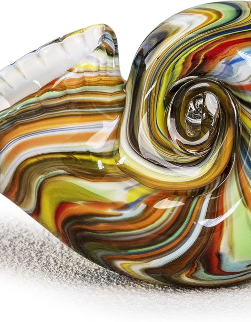 Load image into Gallery viewer, Glass Nautilus Conch, Hand Blown Seashell Art Glass Figurines, Multicolor Glass Sculpture Beautiful Glass Home Decor, Crystal Glass Paperweight
