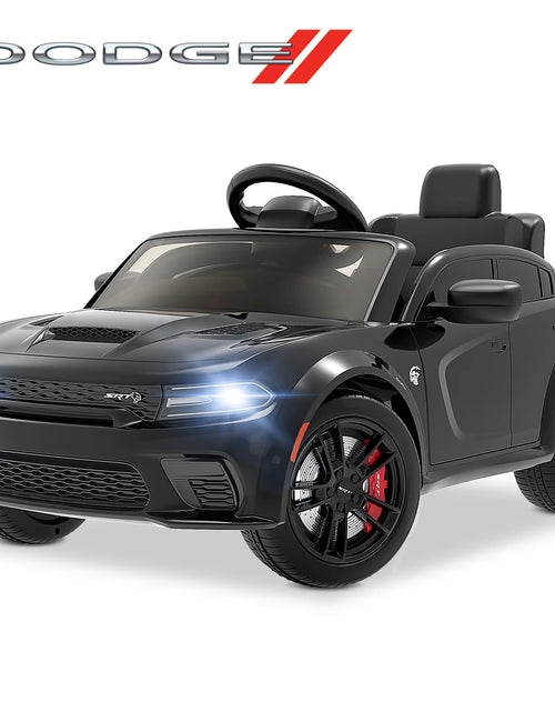 Load image into Gallery viewer, Dodge Electric Ride on Cars for Kids, 12 V Licensed Dodge Charger SRT Powered Ride on Toys Cars with Parent Remote Control, Electric Car for Girls 3-5 W/Music Player/Led Headlights/Safety Belt, Black
