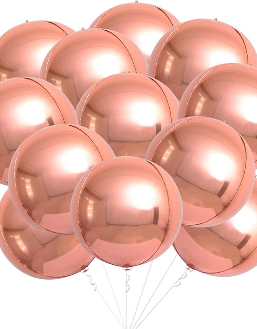 Load image into Gallery viewer, , Metallic Rose Gold Balloons - Big 22 Inch, Pack of 12 | Rose Gold Mylar Balloons, Rose Gold Balloon Garland | Rose Gold Foil Balloon, Rose Gold Party Decorations | Rose Gold Balloon Arch Kit
