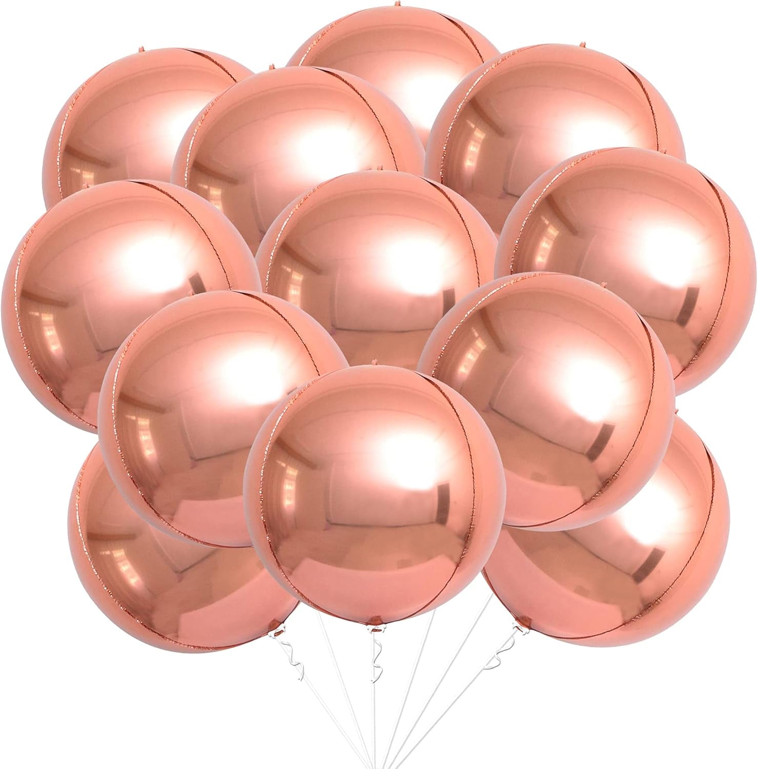 , Metallic Rose Gold Balloons - Big 22 Inch, Pack of 12 | Rose Gold Mylar Balloons, Rose Gold Balloon Garland | Rose Gold Foil Balloon, Rose Gold Party Decorations | Rose Gold Balloon Arch Kit