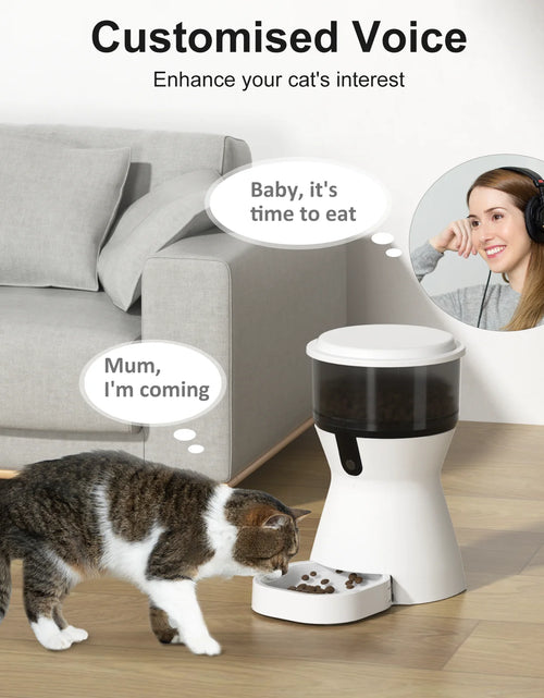 Load image into Gallery viewer, Automatic Cat Feeders Wifi, Timed Dog Feeder with 10S Dining Voice Record, 4L Cat/Dog Food Dispenser
