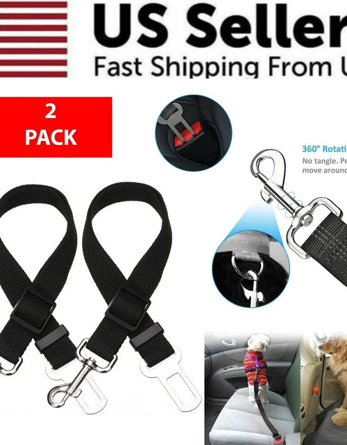 Load image into Gallery viewer, 2 Pack Cat DOG PET Safety Seatbelt Car Vehicle Seat Belt Adjustable Harness Lead
