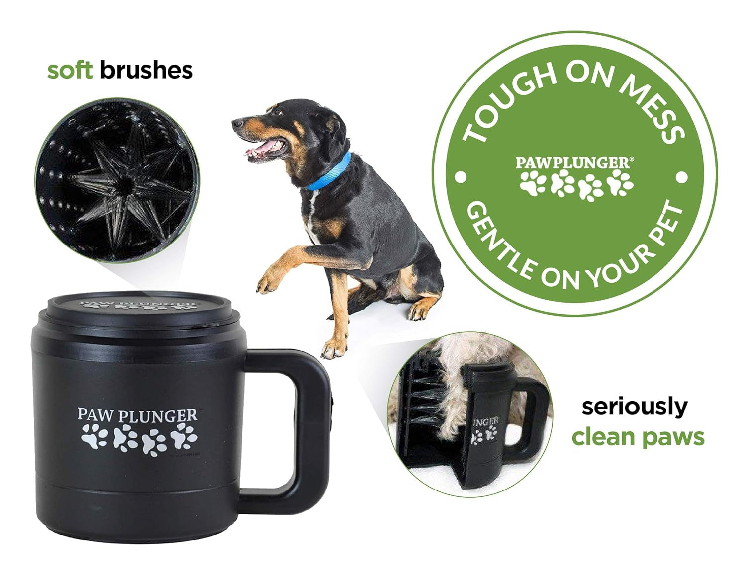 – the Muddy Paw Cleaner for Dogs – Saves Carpet, Furniture, Bedding and Cars from Dirty Paw Prints – Use This Dog Paw Cleaner after Walks – Soft Bristles, Convenient Cup Handle