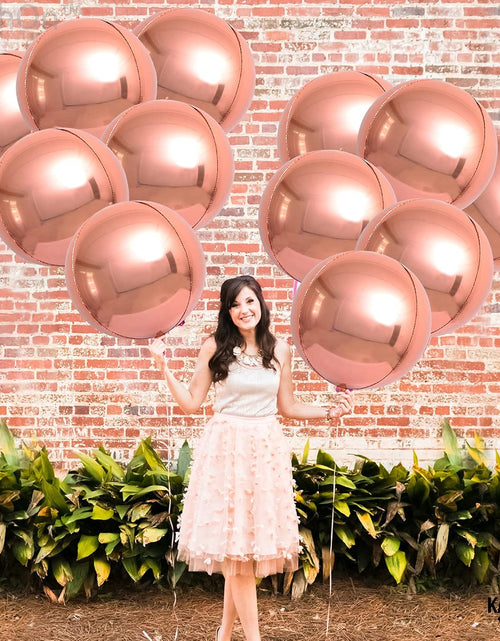 Load image into Gallery viewer, , Metallic Rose Gold Balloons - Big 22 Inch, Pack of 12 | Rose Gold Mylar Balloons, Rose Gold Balloon Garland | Rose Gold Foil Balloon, Rose Gold Party Decorations | Rose Gold Balloon Arch Kit
