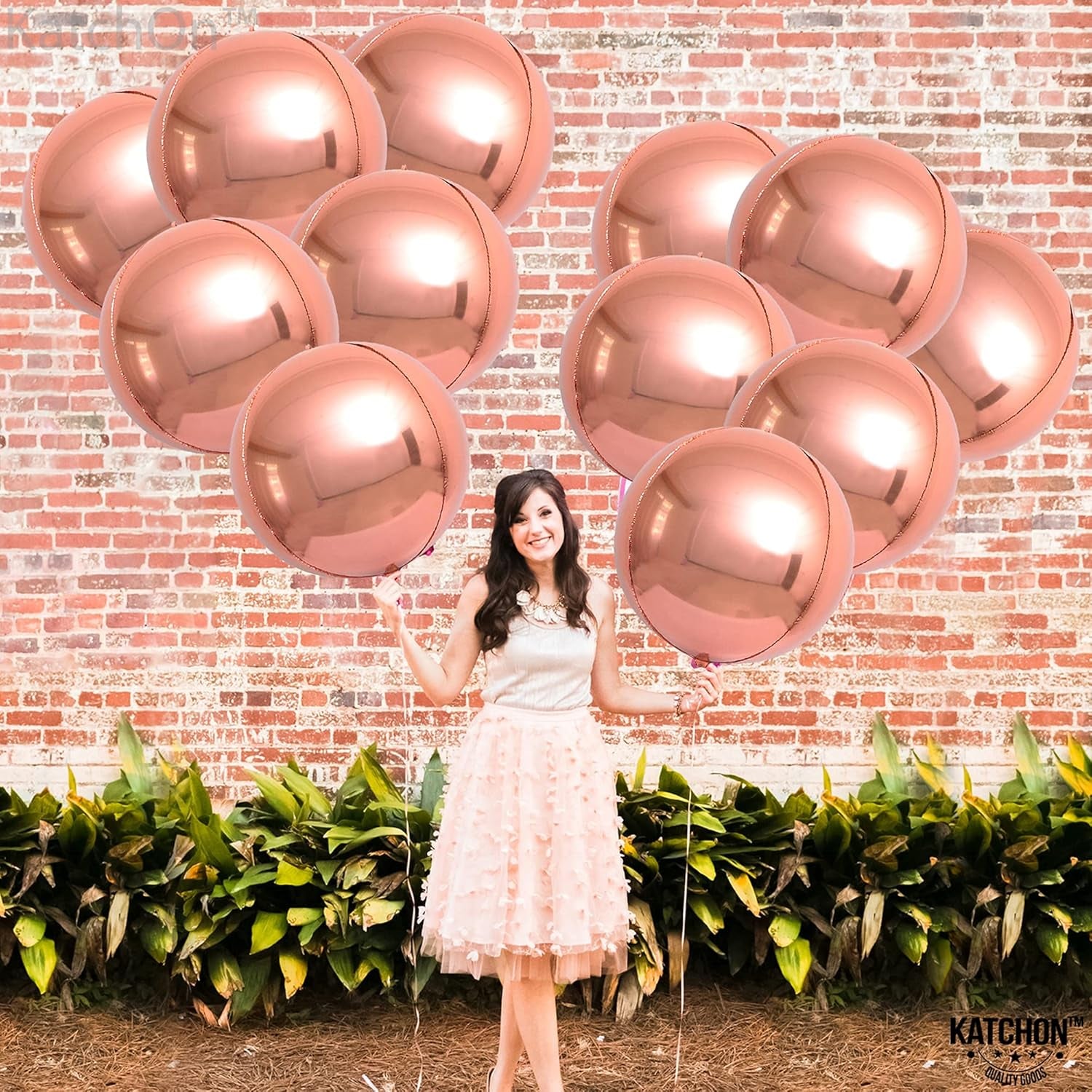 , Metallic Rose Gold Balloons - Big 22 Inch, Pack of 12 | Rose Gold Mylar Balloons, Rose Gold Balloon Garland | Rose Gold Foil Balloon, Rose Gold Party Decorations | Rose Gold Balloon Arch Kit