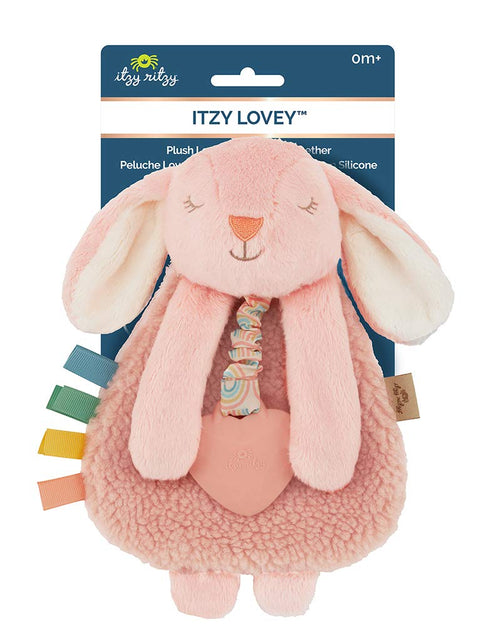 Load image into Gallery viewer, - Itzy Lovey Including Teether, Textured Ribbons &amp; Dangle Arms; Features Crinkle Sound, Sherpa Fabric and Minky Plush; Bunny
