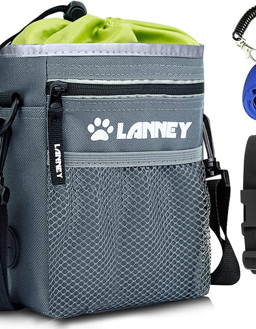 Load image into Gallery viewer, Dog Treat Pouch - 3 Ways to Wear Dog Treat Bag, Dog Training Treat Pouches for Pet Training with Clicker, Shoulder Strap, Adjustable Belt, Poop Bag Dispenser, Easily Carrying Kibble Snacks Pet Toys
