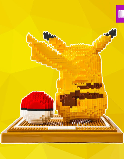 Load image into Gallery viewer, Figure Building Block Set Pokemon Pikachu, for Adults, 1260 Pcs, 7 Inches Tall, Plastic
