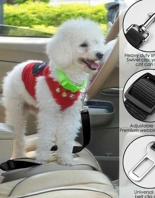 Load image into Gallery viewer, 2 Pack Cat DOG PET Safety Seatbelt Car Vehicle Seat Belt Adjustable Harness Lead
