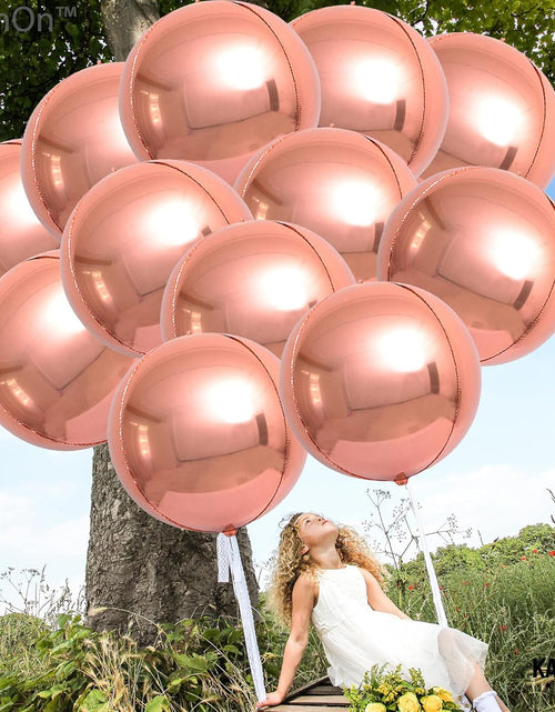 Load image into Gallery viewer, , Metallic Rose Gold Balloons - Big 22 Inch, Pack of 12 | Rose Gold Mylar Balloons, Rose Gold Balloon Garland | Rose Gold Foil Balloon, Rose Gold Party Decorations | Rose Gold Balloon Arch Kit
