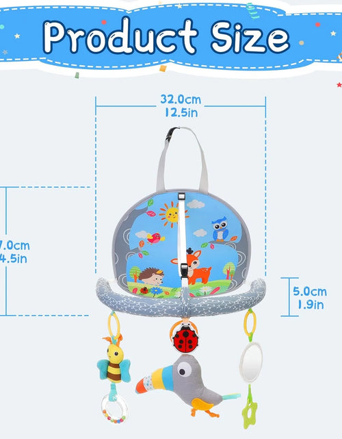 Load image into Gallery viewer, Infant Car Seat Toys for Babies 0-6 Months: Travel Baby Toy for Rear Car Seat, Adjustable Mobile Activity Arch with Music, Sensory Hanging Toy Fits Safety Car Seats, Crib, Stroller
