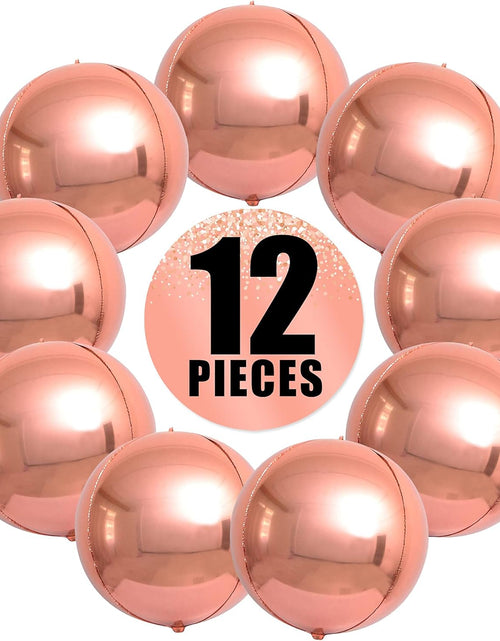 Load image into Gallery viewer, , Metallic Rose Gold Balloons - Big 22 Inch, Pack of 12 | Rose Gold Mylar Balloons, Rose Gold Balloon Garland | Rose Gold Foil Balloon, Rose Gold Party Decorations | Rose Gold Balloon Arch Kit
