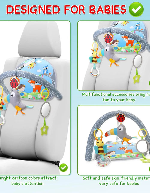 Load image into Gallery viewer, Infant Car Seat Toys for Babies 0-6 Months: Travel Baby Toy for Rear Car Seat, Adjustable Mobile Activity Arch with Music, Sensory Hanging Toy Fits Safety Car Seats, Crib, Stroller
