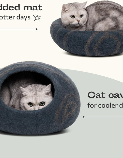 Load image into Gallery viewer, Premium Cat Bed Cave (Large) - Eco Friendly 100% Merino Wool Beds for Cats and Kittens
