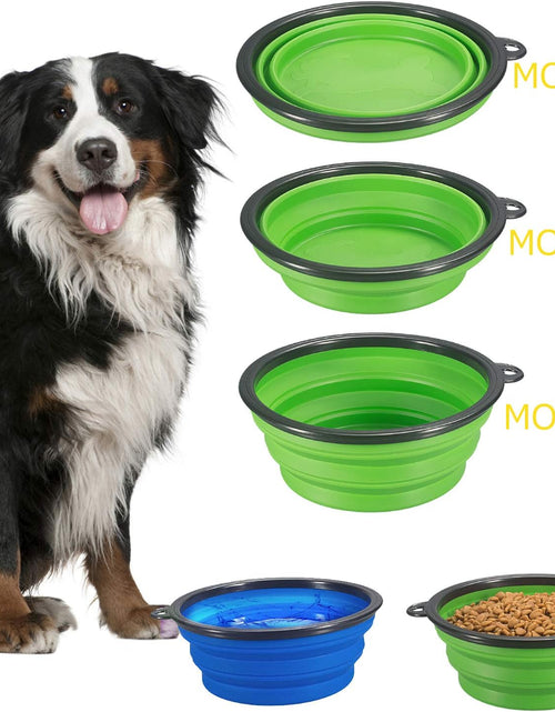 Load image into Gallery viewer, Collapsible Dog Bowl, Foldable Expandable Cup Dish for Pet Cat Food Water Feeding Portable Travel Bowl Free Carabiner
