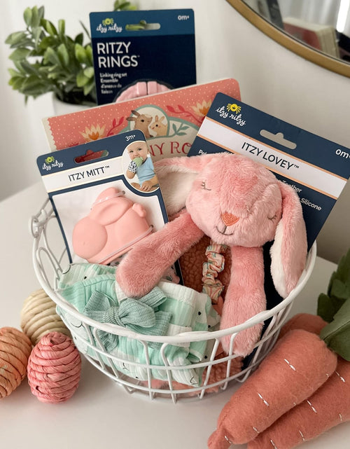 Load image into Gallery viewer, - Itzy Lovey Including Teether, Textured Ribbons &amp; Dangle Arms; Features Crinkle Sound, Sherpa Fabric and Minky Plush; Bunny
