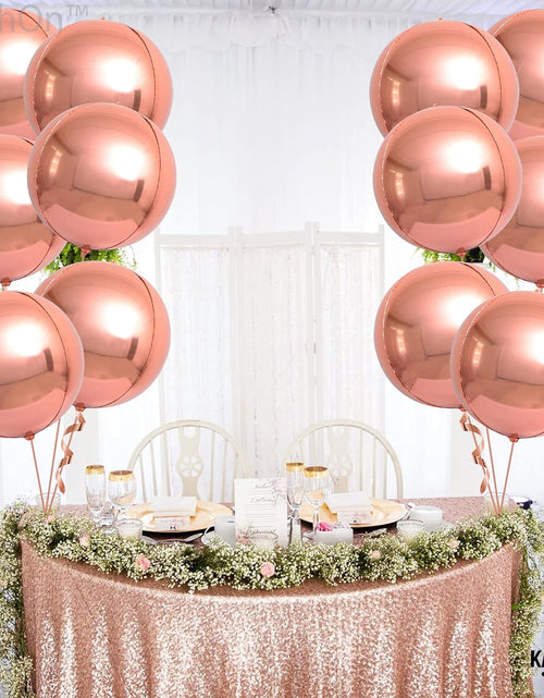 Load image into Gallery viewer, , Metallic Rose Gold Balloons - Big 22 Inch, Pack of 12 | Rose Gold Mylar Balloons, Rose Gold Balloon Garland | Rose Gold Foil Balloon, Rose Gold Party Decorations | Rose Gold Balloon Arch Kit
