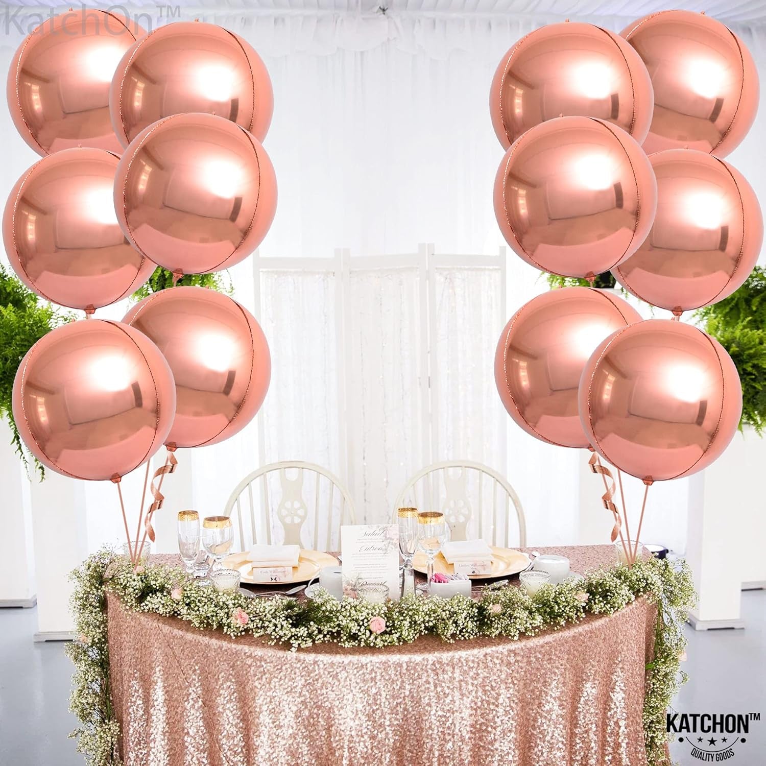 , Metallic Rose Gold Balloons - Big 22 Inch, Pack of 12 | Rose Gold Mylar Balloons, Rose Gold Balloon Garland | Rose Gold Foil Balloon, Rose Gold Party Decorations | Rose Gold Balloon Arch Kit