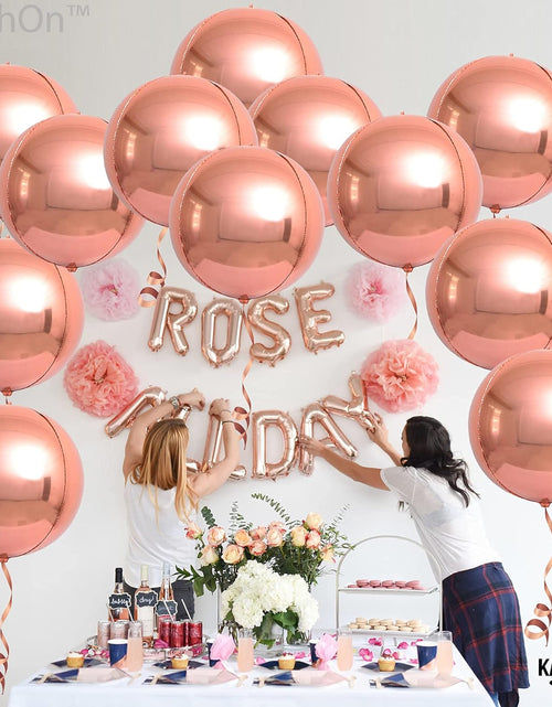 Load image into Gallery viewer, , Metallic Rose Gold Balloons - Big 22 Inch, Pack of 12 | Rose Gold Mylar Balloons, Rose Gold Balloon Garland | Rose Gold Foil Balloon, Rose Gold Party Decorations | Rose Gold Balloon Arch Kit
