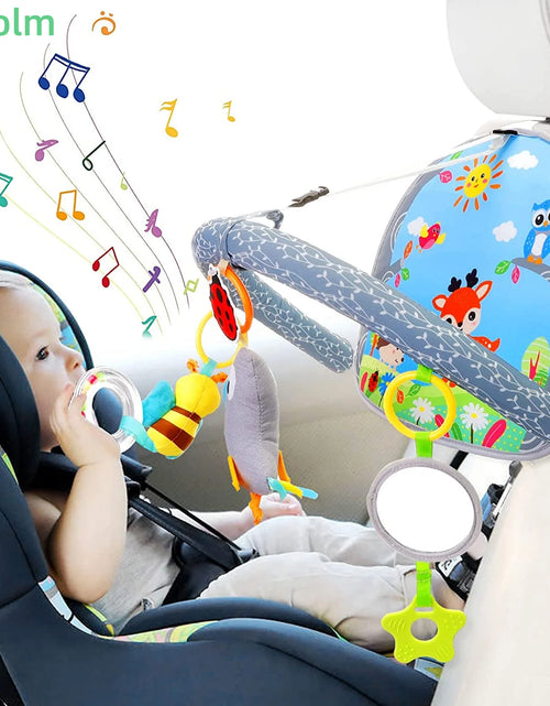 Load image into Gallery viewer, Infant Car Seat Toys for Babies 0-6 Months: Travel Baby Toy for Rear Car Seat, Adjustable Mobile Activity Arch with Music, Sensory Hanging Toy Fits Safety Car Seats, Crib, Stroller
