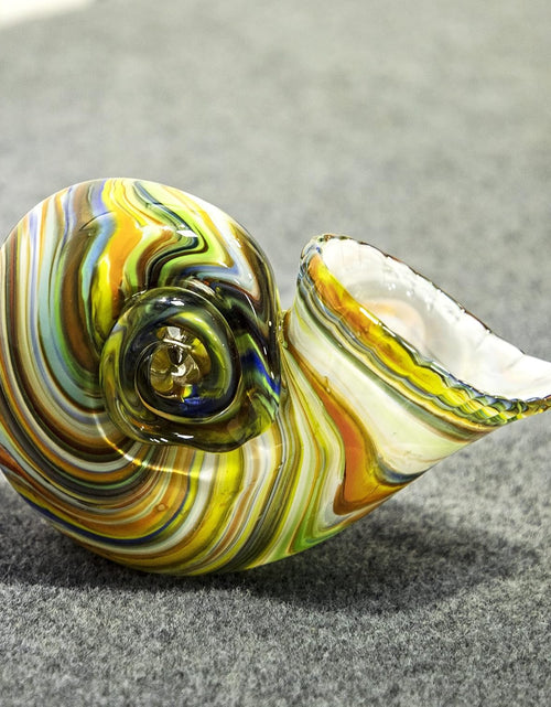 Load image into Gallery viewer, Glass Nautilus Conch, Hand Blown Seashell Art Glass Figurines, Multicolor Glass Sculpture Beautiful Glass Home Decor, Crystal Glass Paperweight
