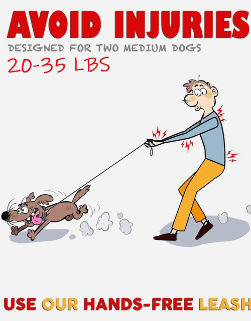 Load image into Gallery viewer, Hands Free Double Dog Leash - No Tangle Dog Leashes for Large Dogs - Heavy Duty Waist Coupler Bungee Lead by
