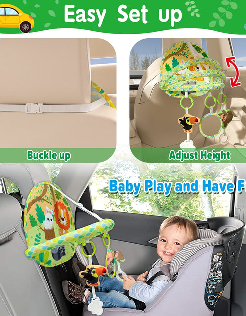 Load image into Gallery viewer, Baby Car Seat Toy for Travel Rear Facing Double Sided Baby Travel Activity Car Seat Entertainment Toy Easy Drive Gift for Newborn Baby Infant 0-12 Month
