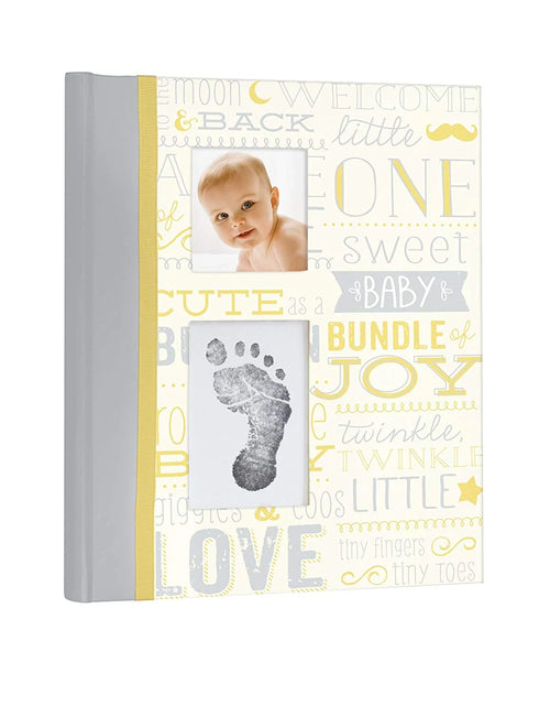 Load image into Gallery viewer, Little Blossoms by  0-5 Year Baby Memory Book with Ink Pad for Expecting Parents, Yellow
