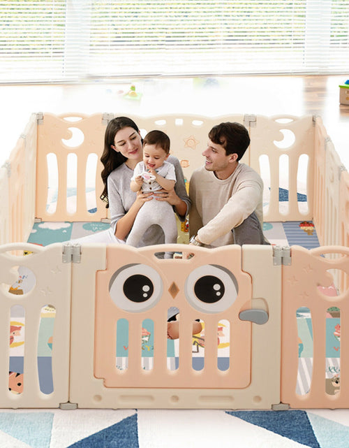 Load image into Gallery viewer, 14-Panel Baby Playpen Kids Activity Center Foldable Play Yard with Lock Door
