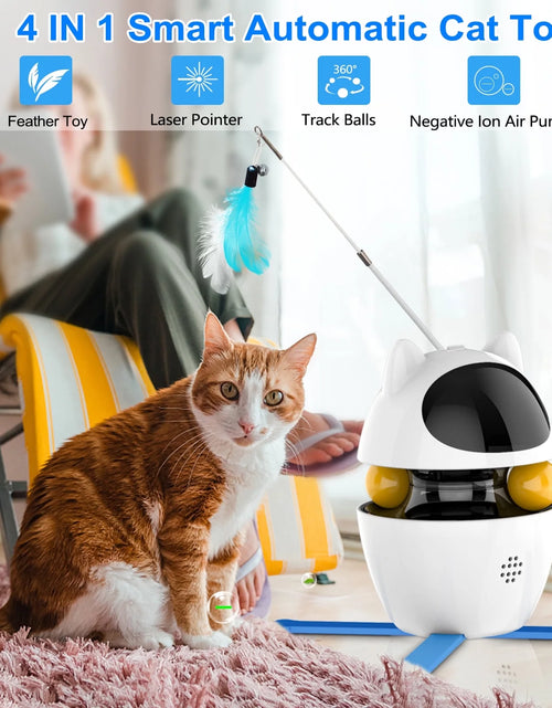 Load image into Gallery viewer, Automatic Cat Toy Interactive for Indoor, 3 in 1 Cat Interactive Laser Feather Toys Breed
