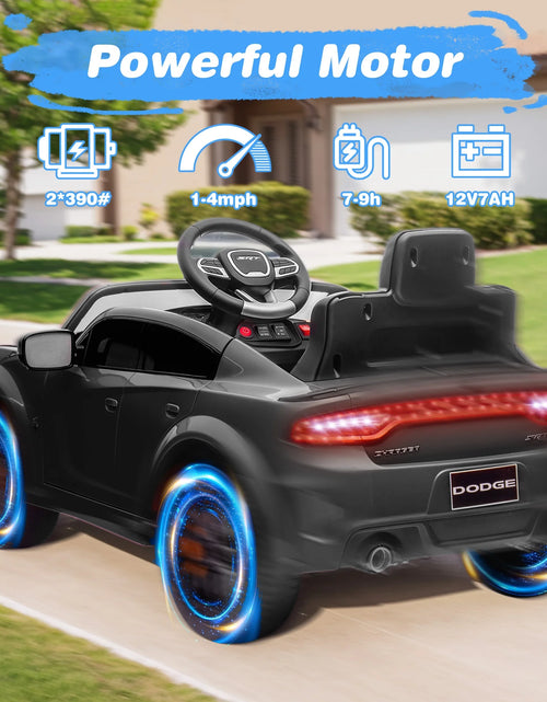 Load image into Gallery viewer, Dodge Electric Ride on Cars for Kids, 12 V Licensed Dodge Charger SRT Powered Ride on Toys Cars with Parent Remote Control, Electric Car for Girls 3-5 W/Music Player/Led Headlights/Safety Belt, Black
