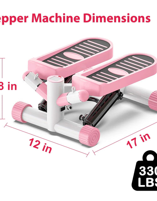 Load image into Gallery viewer, Exercise Stepping Fitness Machine Portable Mini Stair Stepper Pink with Resistance Band
