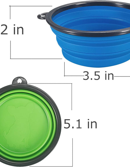 Load image into Gallery viewer, Collapsible Dog Bowl, Foldable Expandable Cup Dish for Pet Cat Food Water Feeding Portable Travel Bowl Free Carabiner
