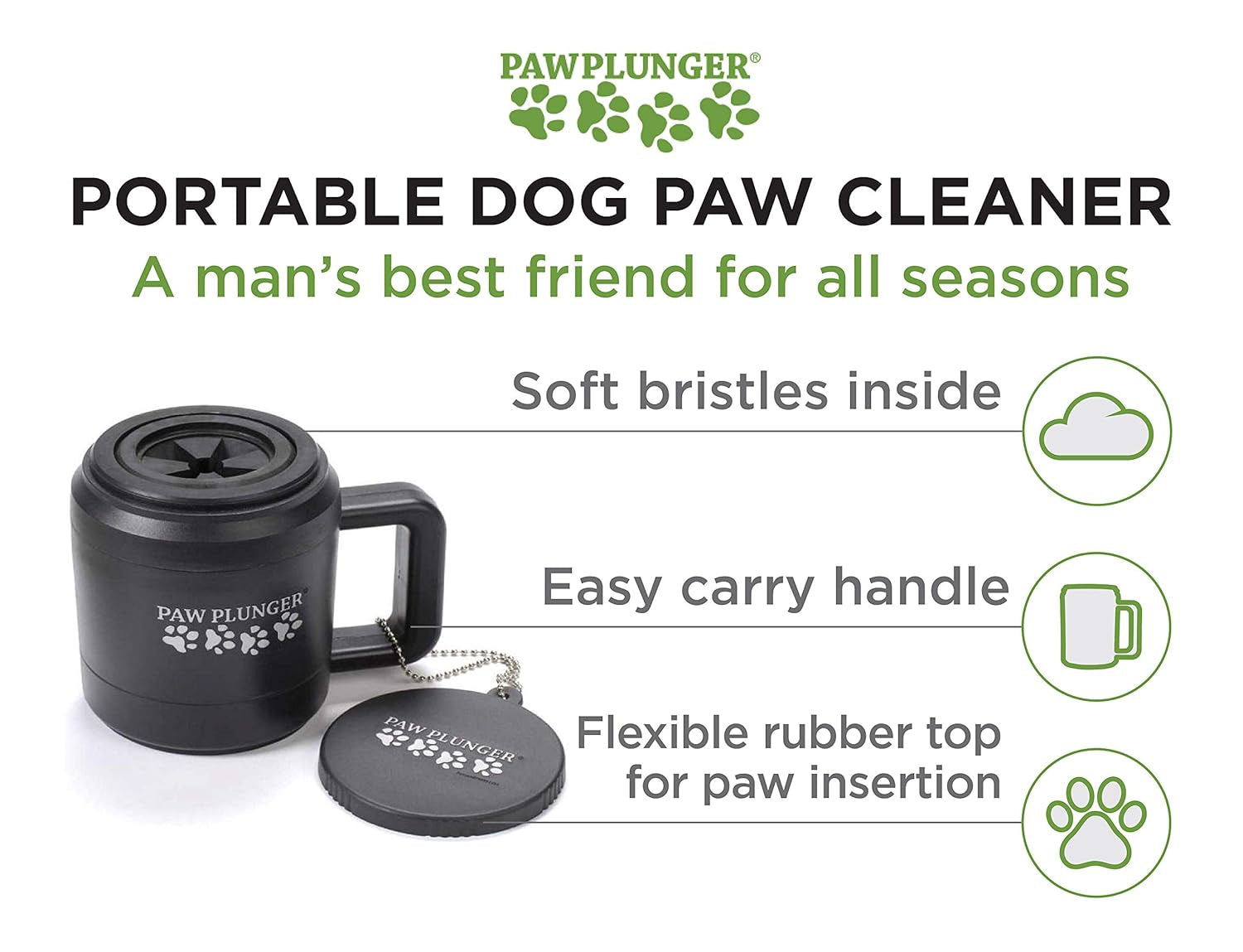 – the Muddy Paw Cleaner for Dogs – Saves Carpet, Furniture, Bedding and Cars from Dirty Paw Prints – Use This Dog Paw Cleaner after Walks – Soft Bristles, Convenient Cup Handle