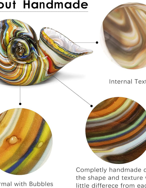 Load image into Gallery viewer, Glass Nautilus Conch, Hand Blown Seashell Art Glass Figurines, Multicolor Glass Sculpture Beautiful Glass Home Decor, Crystal Glass Paperweight
