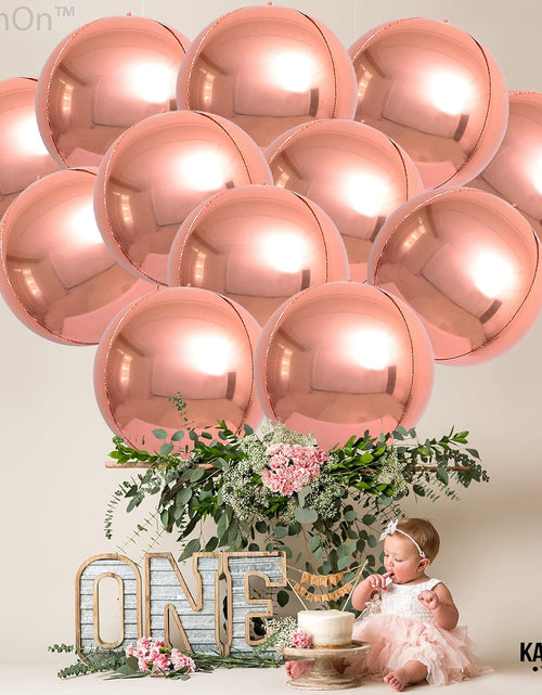 Load image into Gallery viewer, , Metallic Rose Gold Balloons - Big 22 Inch, Pack of 12 | Rose Gold Mylar Balloons, Rose Gold Balloon Garland | Rose Gold Foil Balloon, Rose Gold Party Decorations | Rose Gold Balloon Arch Kit
